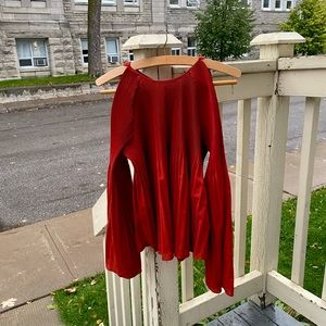 Size Small Red Shoulder Eyelet Top from Mendicino